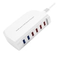 84W Desktop USB Charging Station Smart Fast Charger 6-Ports USB Charger ...
