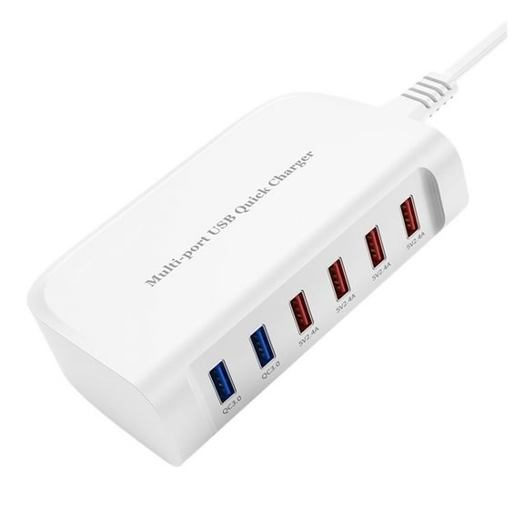 84W Desktop USB Charging Station Smart Fast Charger 6-Ports USB Charger ,No More Cable Clutter