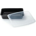 thumbnail image 1 of 84oz Rectangular Microwavable Black Plastic Meal Prep Containers with Clear Lids - Food Storage Container - Certified BPA-Free, Stackable, Reusable Microwave, Dishwasher Safe, Disposable (50), 1 of 2