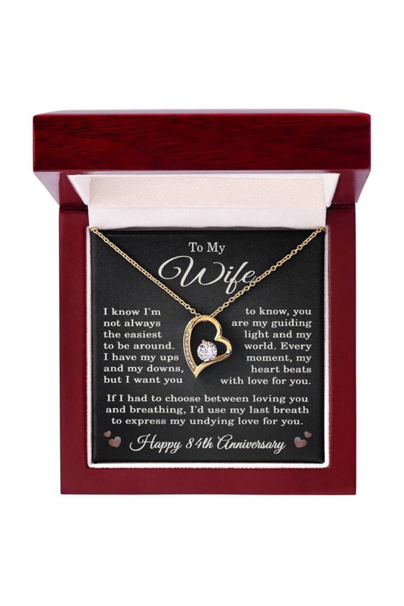 84th Anniversary Necklace for Wife from Husband 84 Years Anniversary Jewelry for Her Women Forever Love Pendant