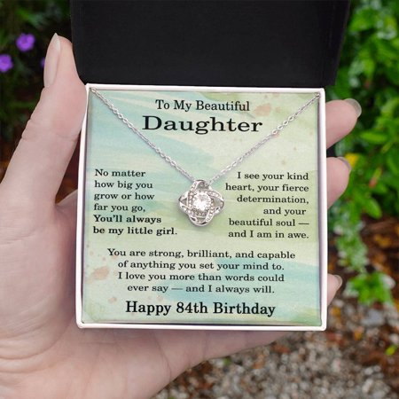 84th Birthday Gifts for Daughter - 84th Birthday Necklace for Daughter - Birthday Gift Ideas for 84 Year Old Daughter Title: 14K White Gold Finish, Box Choice: Standard Box