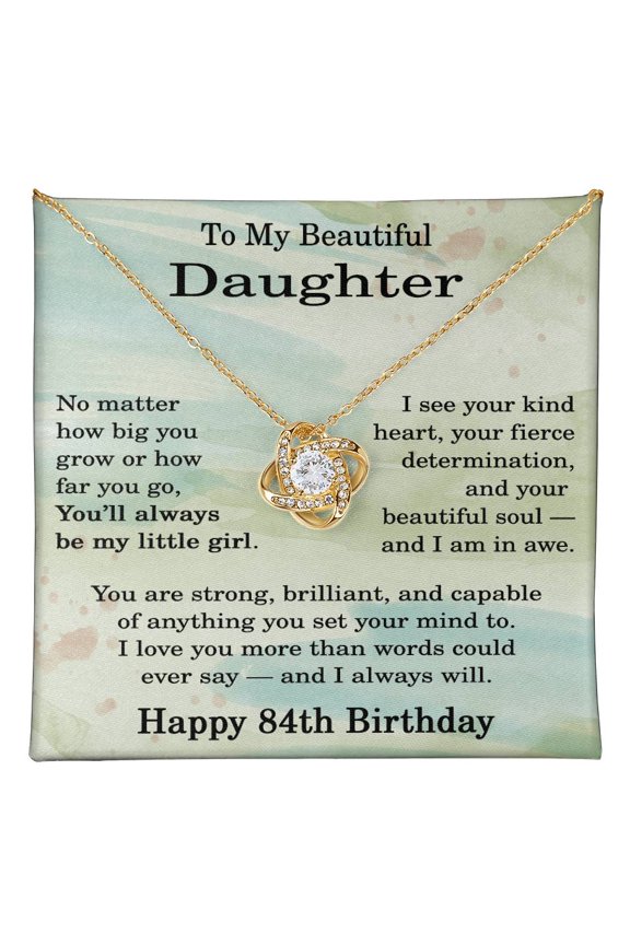 84th Birthday Gifts for Daughter - 84th Birthday Necklace for Daughter - Birthday Gift Ideas for 84 Year Old Daughter Title: 18K Yellow Gold Finish, Box Choice: Standard Box