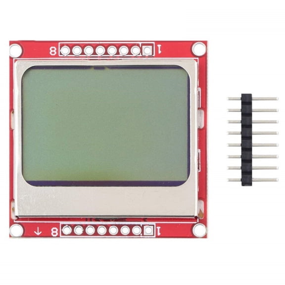 84x48 Pixel LCD Display with White Backlight: Easy Setup & Low Power for 5110