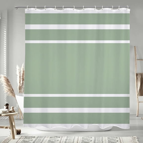 84x72 Inch Striped Farmhouse Long Shower Curtain Plaid Patchwork Polyester Bath Curtain Rustic Neutral Stripe Stall Shower Curtains Set for Kids Bathroom Decor Waterproof with Hooks