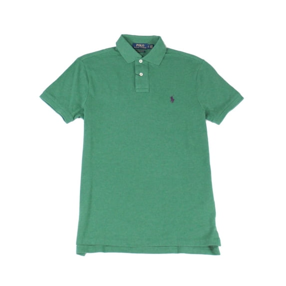 $85.00 Polo Ralph Lauren Men's Short Slim Sleeve Polo Shirt, Green Heather, S
