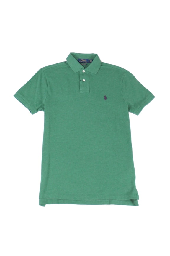 $85.00 Polo Ralph Lauren Men's Short Slim Sleeve Polo Shirt, Green Heather, S