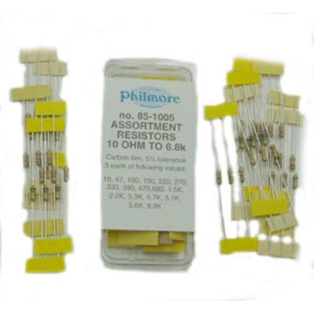 85-1005 - RESISTOR SET ASSORTED 1/4W 5% CF 3 EACH OF 17 VALUES (51 pcs/pkg)