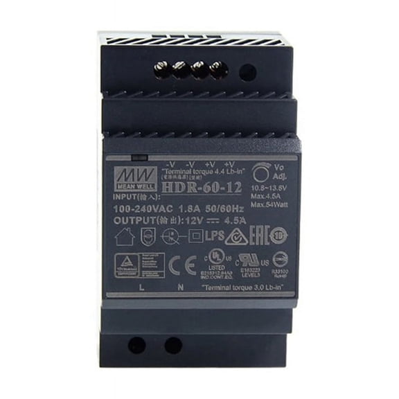 85-264V 12V 4.5A 54W Single Output Industrial DIN Rail Power Supply for Smart Home Automation Module Controller