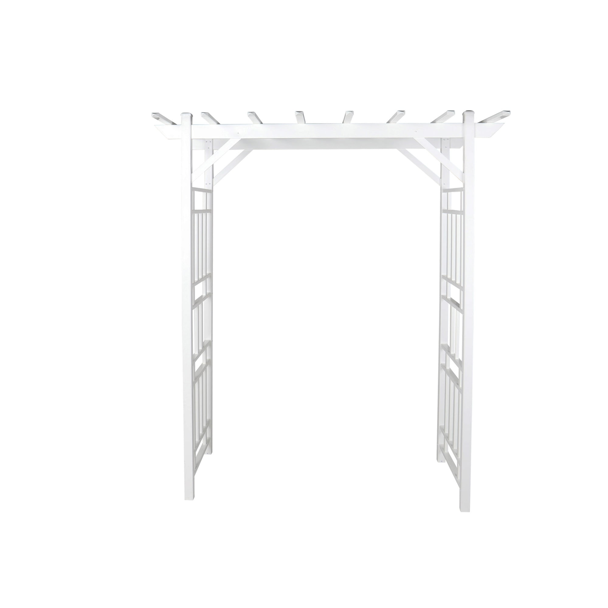 Pearington Arched Trellis Garden Arbor, White PVC