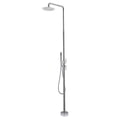 thumbnail image 1 of 85.82'' H Temperature Controlled Freestanding Outdoor Shower with Detachable Shower Head and Footwash Spout, Polish Chrome, 1 of 6