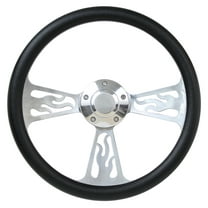 85-88 Chevy Sprint 14" Billet Half Wrap Steering Wheel Black