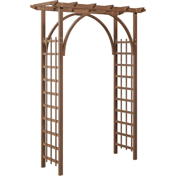 85" Enchanted Garden Arbor, Premium Fir Wood Wedding Arch & Plant Trellis for Ceremonies, Backyards & Patios, Weather-Resistant Outdoor Structure (Easy 30-Min Assembly)