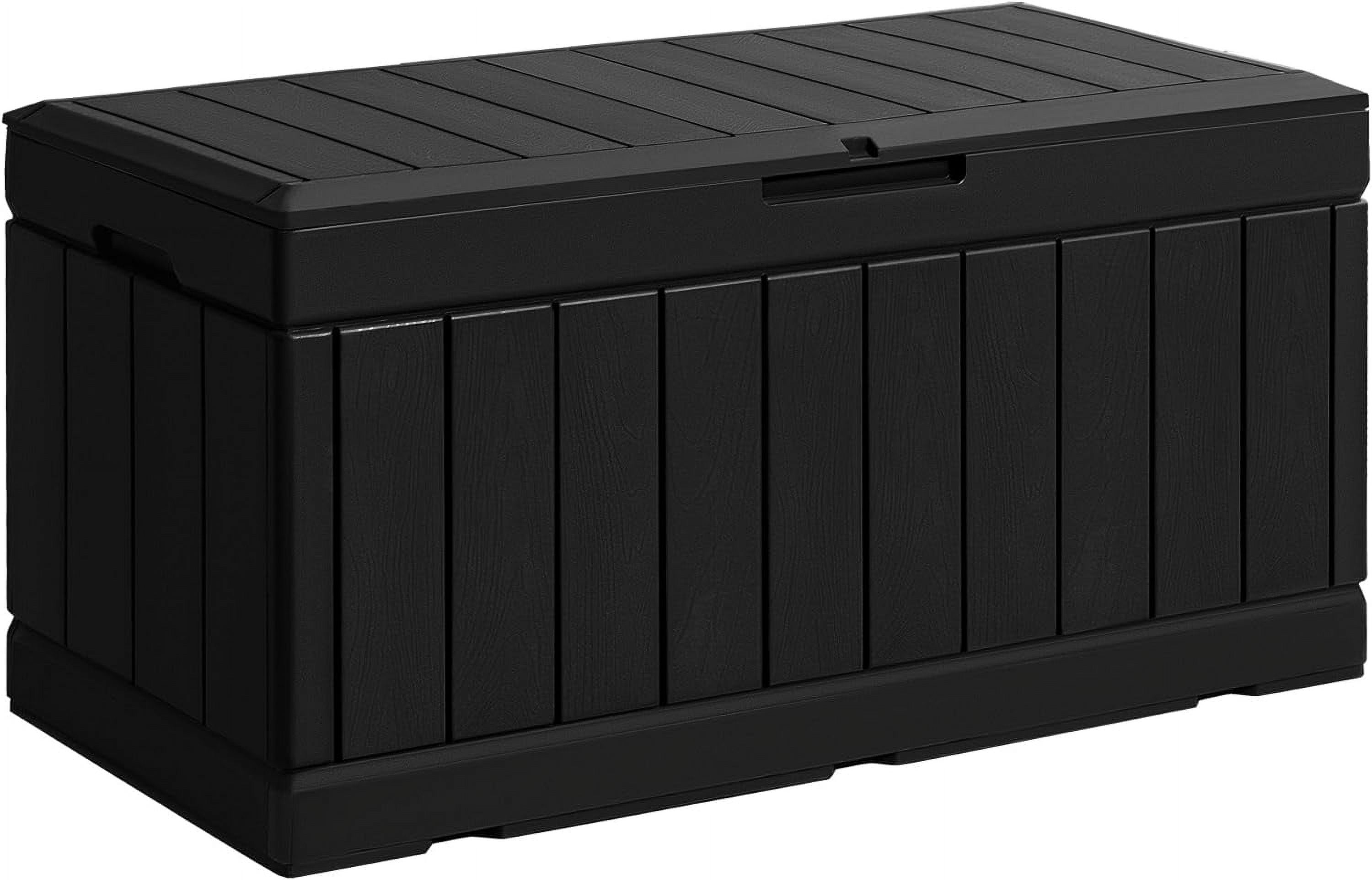 **85 gallon deck box outdoor waterproof large resin storage box patio ...