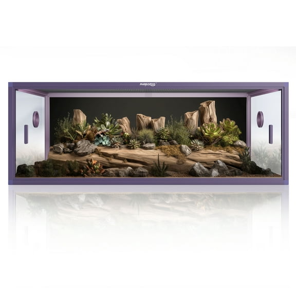 "Phailozoo 85 Gallon Reptile Terrarium with Front Opening & Top Screen Ventilation, 48""L x 24""W x 18""H"