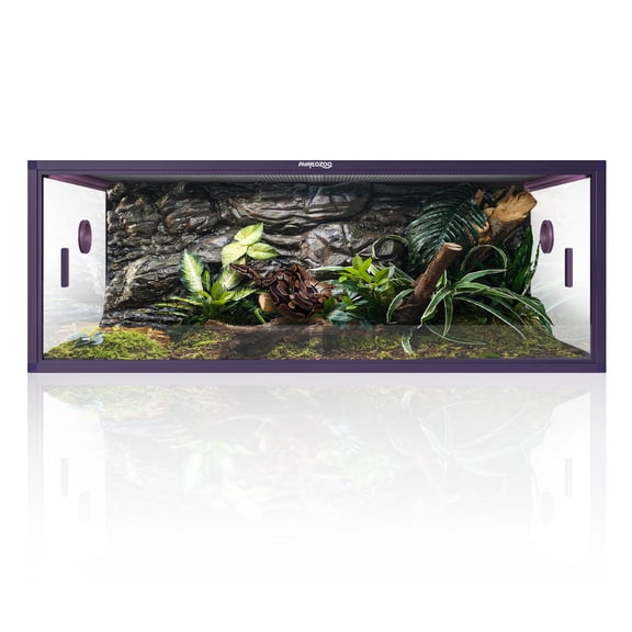 Phailozoo 85 Gallon Medium Reptile Tank, 48x24x18 Terrarium Enclosure for Bearded Dragons, Purple