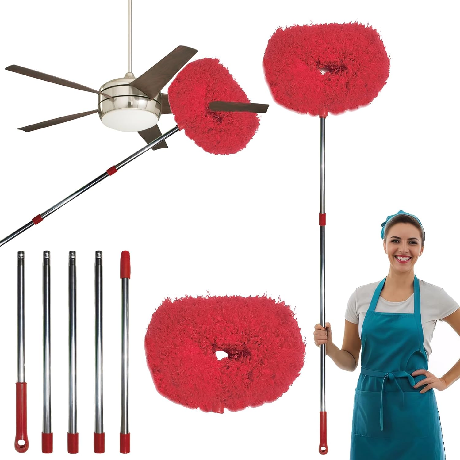 85 Inch Ceiling Fan Cleaner Duster Reusable Microfiber Ceiling Fan