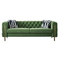 thumbnail image 1 of 85 Inch Loveseat Sofa with Pillows, Upholstered Tufted Chesterfield Sofa with Golden Metal Leg, 2 seater Couches for Living Room, Apartment, Bedroom, 700LBS, Mint Green, 1 of 9