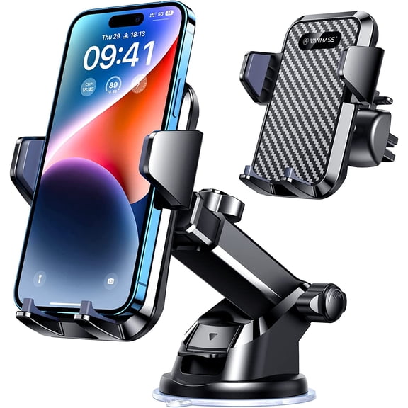 85+LBS Strongest Suction & Military-Grade Ultimate Car Phone MountPatent Safety Certs Cell Holder Truck for Dashboard Windshield Vent iPhone 17 Pro Max 16 15 Samsung Kits