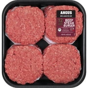 85% Lean / 15% Fat Angus Ground Beef Steak Burgers, 12 Count, 4 lb Tray, Fresh, All Natural*