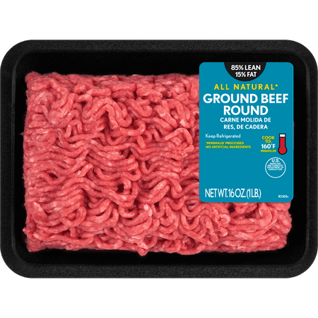 85% Lean / 15% Fat Ground Beef Round, 1 lb Tray, Fresh, All Natural*