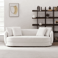 thumbnail image 1 of 85" Modern Curved Sofa, Mid Century Modern Living Room Sofa, 3 Seater Boucle Couch with 4 Pillows, Luxury Curved Back Sofa, for Bedroom, Office, Apartment, White, 1 of 1