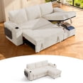 thumbnail image 1 of 85" Modular 3 Seat L Shaped Couch with comfortable Backrest|USB Ports|Cup Holders|Side Table|Storage Chaise Armrests, 1 of 8