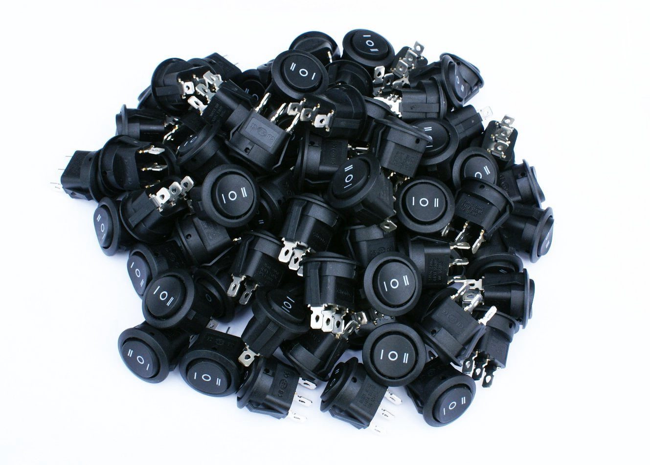 3 Position Mini Rocker Switch 85 PACK 6A 250V 10A 125V ON/OFF/ON 3 POSITION MINI ROUND ROCKER SWITCH ...