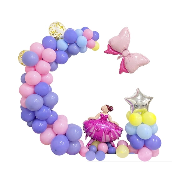 85 PCS Ballet Princess Party Balloon Set with multipale colors and shapes