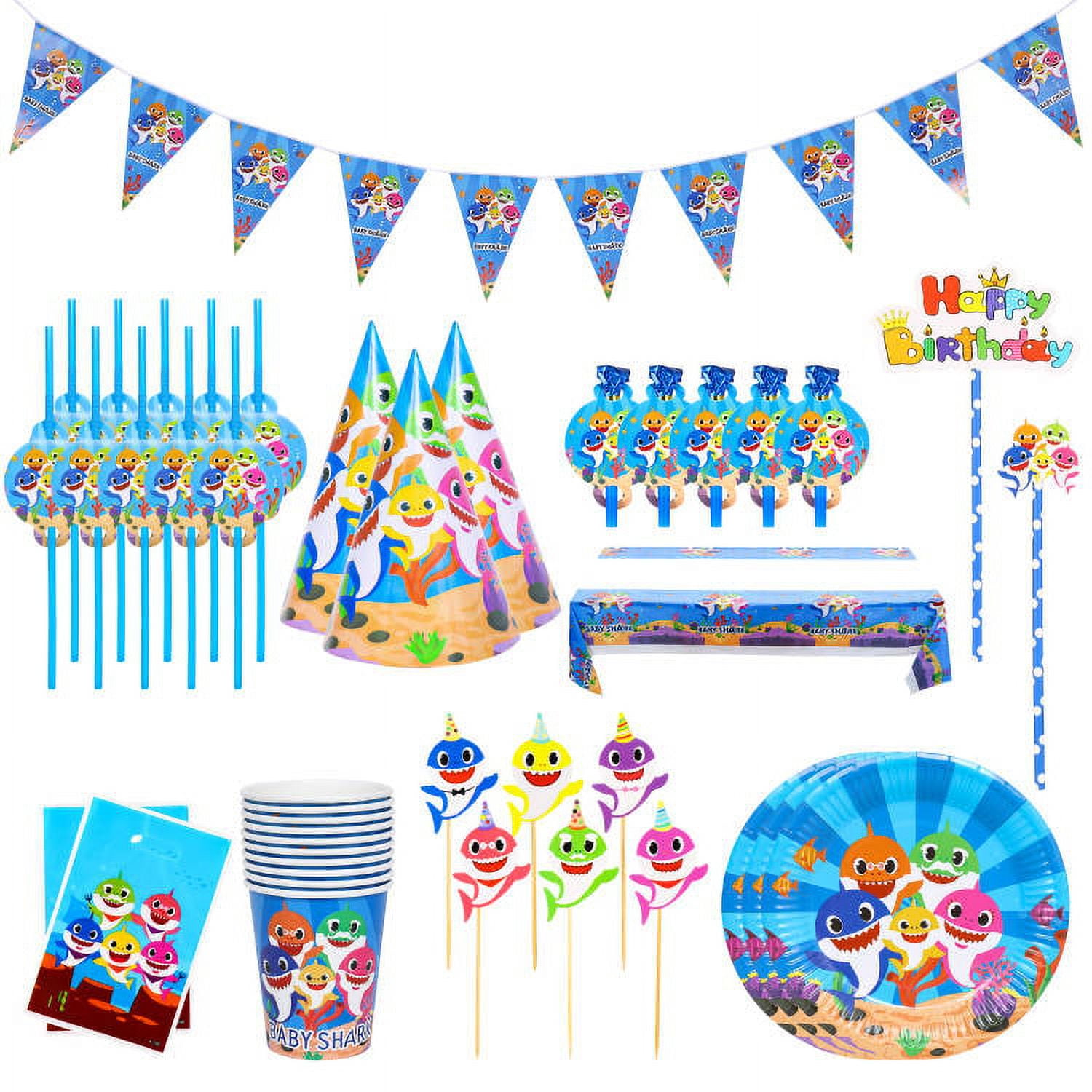 85 Pcs Little Shark Party Supplies for Shark Birthday Decorations for Kids