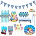 thumbnail image 1 of 85 Pcs Little Shark Party Supplies for Shark Birthday Decorations for Kids, 1 of 6