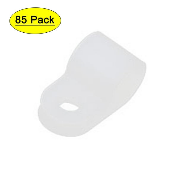85 Pcs Nylon R Type Wire Cord Clip Fixer Cable Clamp Fastener Harness 9.5mm 3/8"