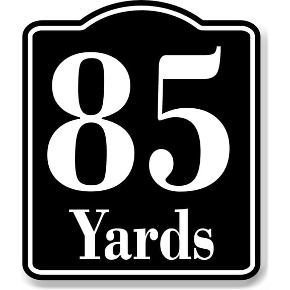85 Yards Distance Marker Running Race Marathon BLACK Aluminum Composite Sign, 20"24"