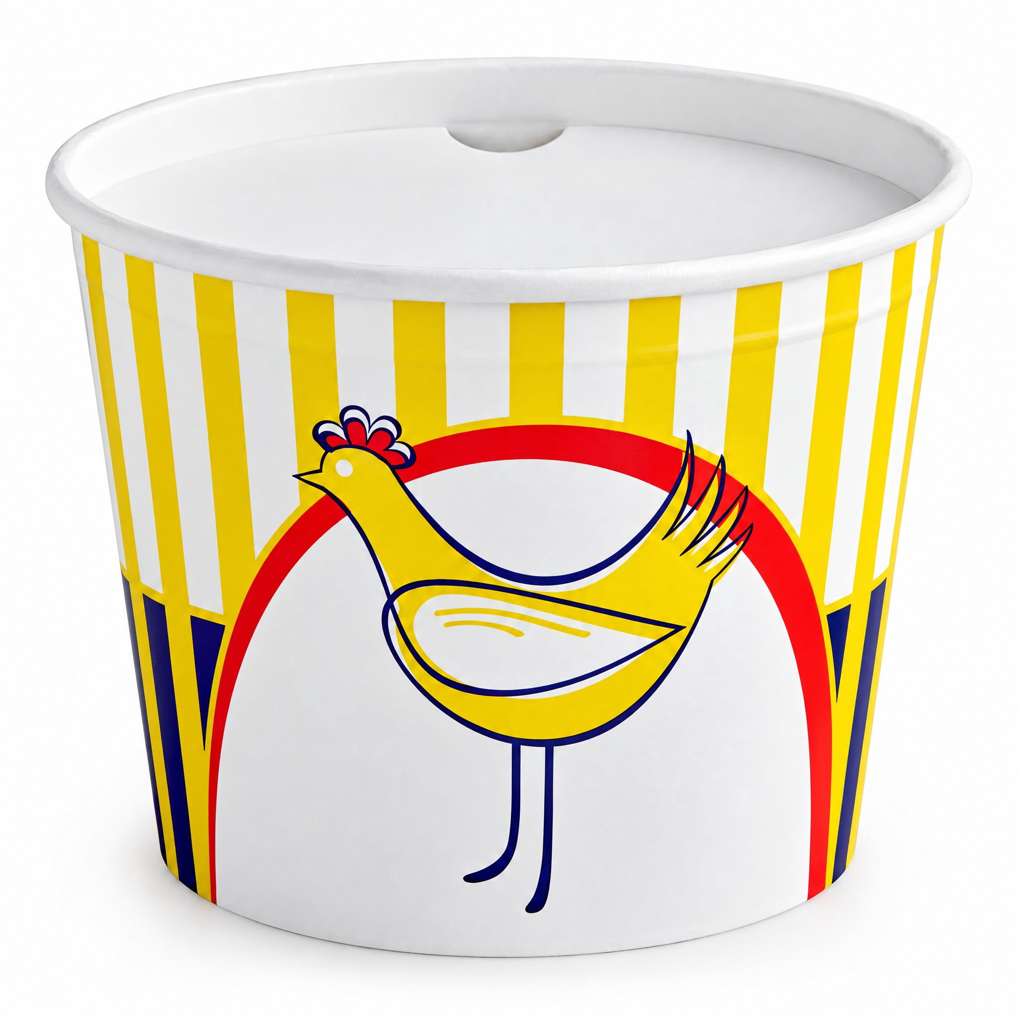 Paper Cheken 85 oz Chicken Food Buckets with Flat Lid, Paper, Round, Multicolor ...