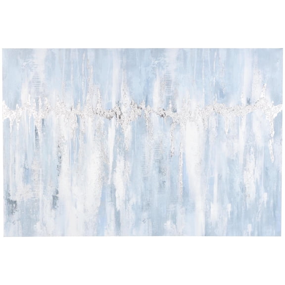 85" x 57" Unframed Abstract Wall Art with Silver Details, by DecMode