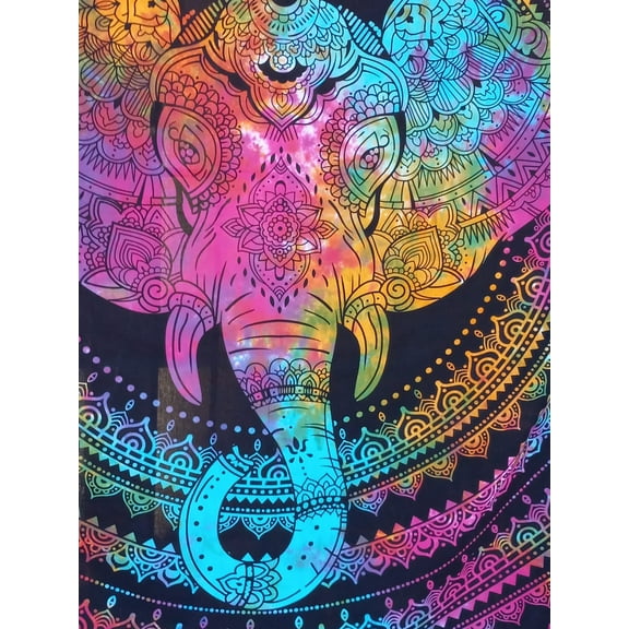 85''x95''  Elephant Mandala Wall Hanging Tapestry Bedspread Dorm Beach Home Decor