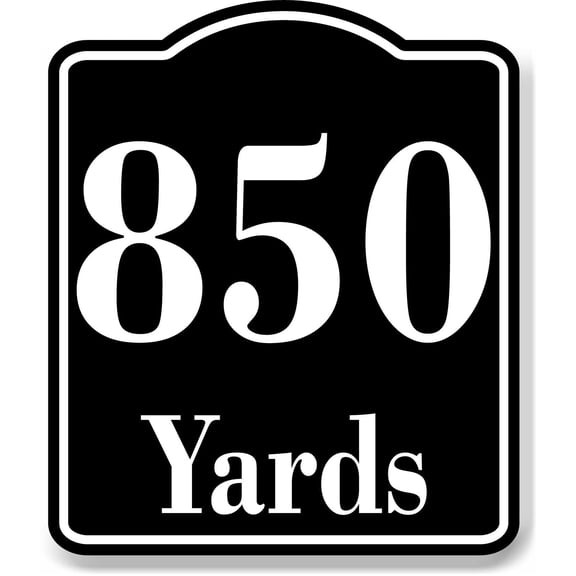 850 Yards Distance Marker Running Race Marathon BLACK Aluminum Composite Sign, 8.5"x10"