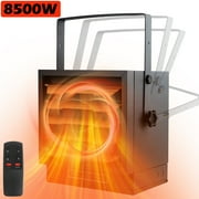 8500W Electric Garage Heater, Powerful Space Heater for Inside Ceiling Mount Design, 21843&29010BTU Fan-Forced Heater with Remote Control, Digital Thermostat, Adjustable Angle