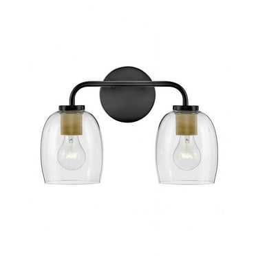85012BK-Lark-Percy - 2 Light Bath Vanity In Transitional and Classic Style-10.25 Inches Tall and 14.75 Inches Wide-Black/Lacquered Brass Finish