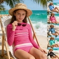 thumbnail image 1 of CAIXIA Girls Rash Guard Swimsuit 2 Piece Long Sleeve Bathing Suit Printed Swim Suits UPF 50+ Sun Protection Swimwear, 1 of 6