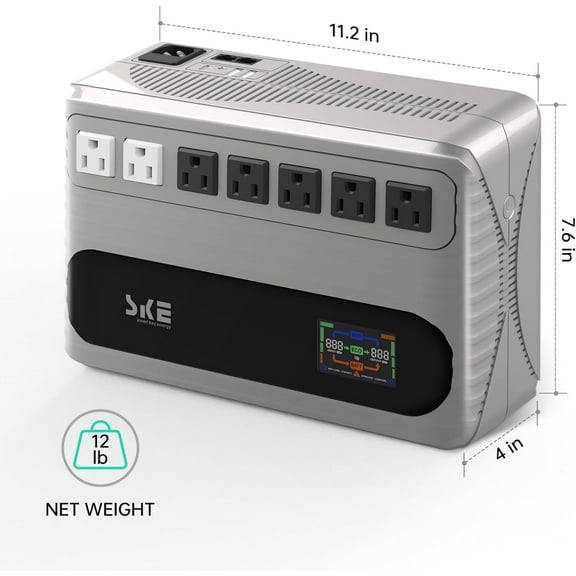 850VA/480W UPS Battery Backup and Surge Protector, Uninterruptible Power Supply Units for Computer