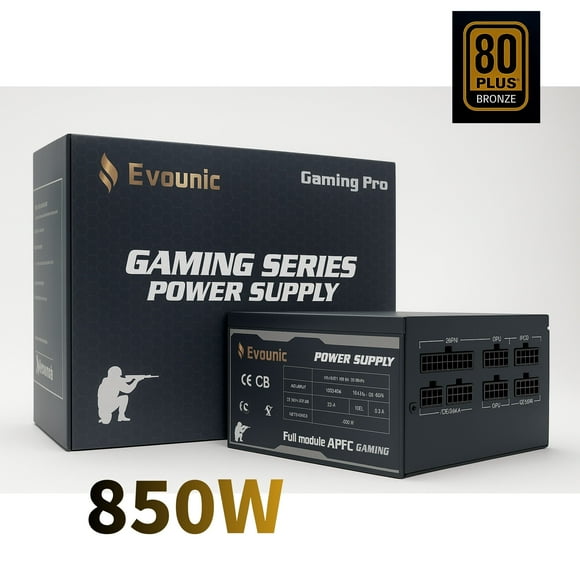 850W 80 Plus Bronze Certified ATX Power Supply – Full Modular PSU with Active PFC, Dual/Quad Core Support, SLI/Crossfire, Haswell Ready – Gaming/Desktop PC Compatible (850W Non-Modular)