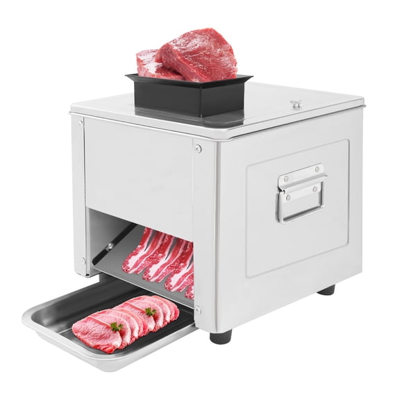 850W Commercial Electric Meat Cutter Machine, 330LBS/H Stainless Steel Meat Slicer for Boneless Pork, Chicken, Fish with Detachable Blade (15mm)