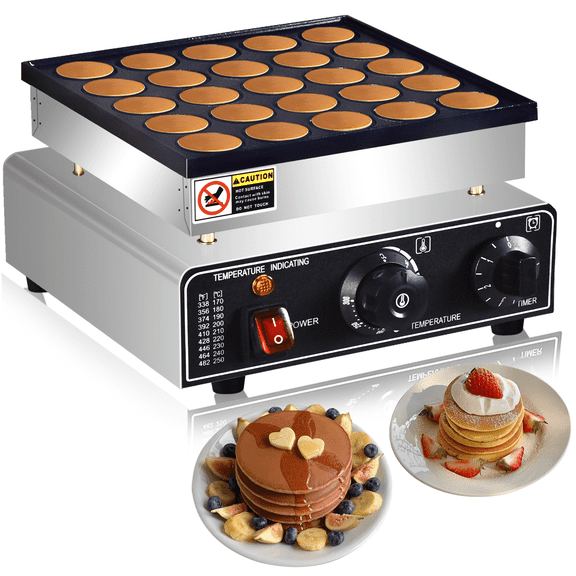850W Commercial Mini Dutch Pancake Baker Electric Nonstick Waffle Maker Machine, 25 Pieces Dorayaki Maker Machine for Bakery Home Kitchen Restaurant Bar