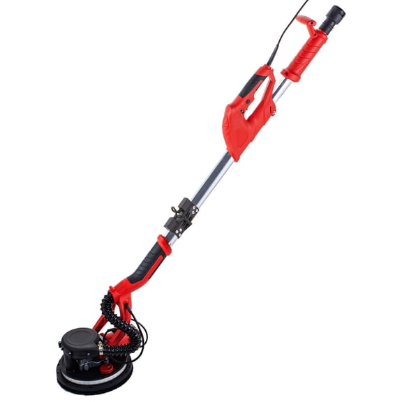 850W Electric Drywall Sander with LED Light Vacuum Bag Variable Speed 800-1750 RPM Telescopic Handle Foldable Design
