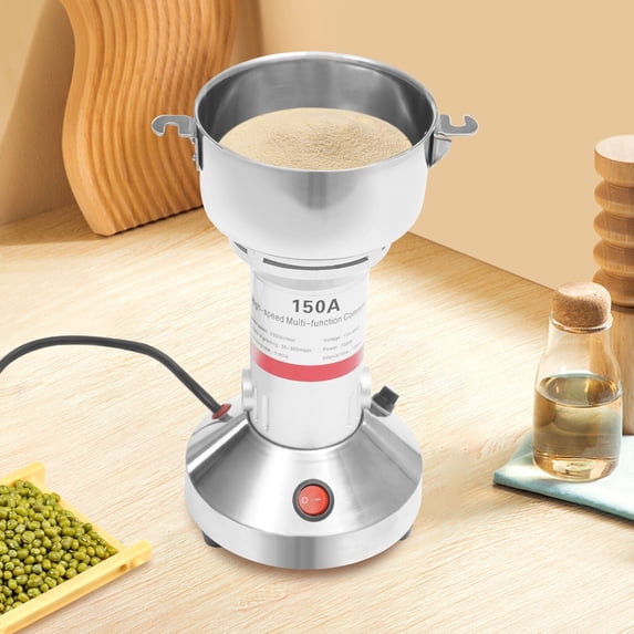 850W Electric Grain Mill Grinder, 28000 RPM High Speed Dry Spice Herb Grinder, Commercial Stainless Steel Powder Machine 50-300 Mesh for Wheat Corn Coffee Beans