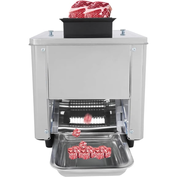 850W Electric Meat Cutter Machine, 7mm Thickness 330lb/h Commercial Meat Slicer Shredded Cutting Machine, Stainless Steel Food Cutting Slicer for Slices Strips Cubes Minced Meat, Low Noise