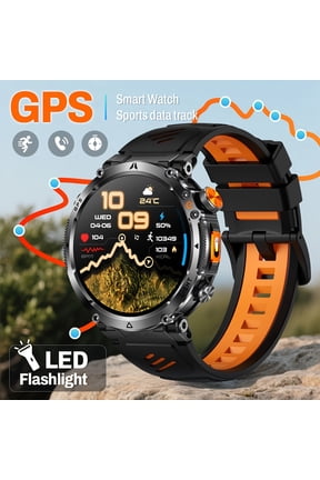 850mAh Outdoor GPS Smartwatch, 1.7" Round Display, Independent GPS, Altimeter/Barometer, LED Light, Professional Compass, 3ATM