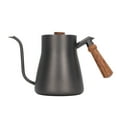 850ml Coffee Drip Kettle Stainless Steel Thin Mouth with Wood Handle