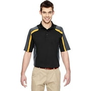 85119 Extreme Men's Eperformance Strike Colorblock Polo Black Camps Gold L