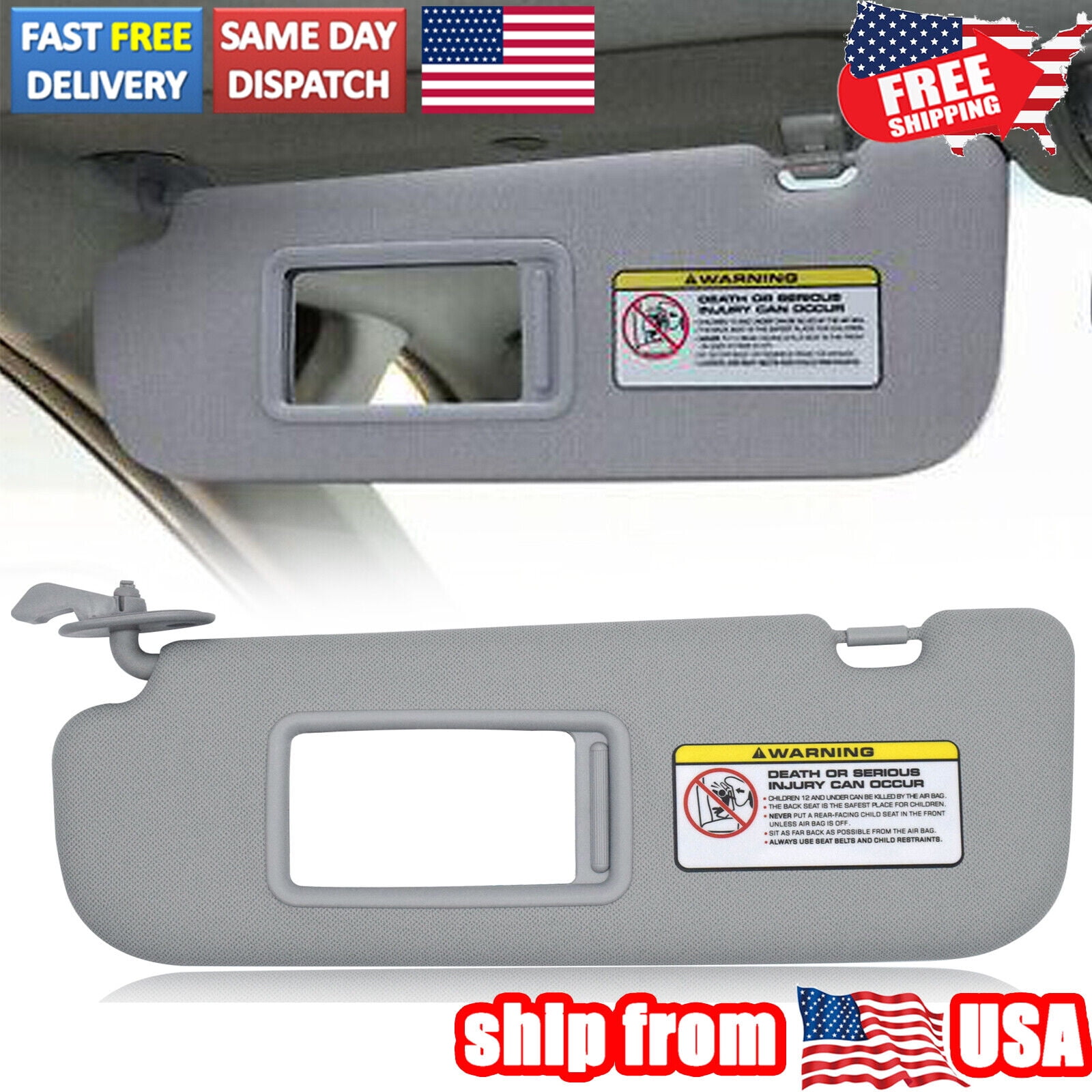 852103X000TX 1pc Car Driver Left Side Gray Sun Visor Makeup Mirror for Hyundai Elantra 20112015